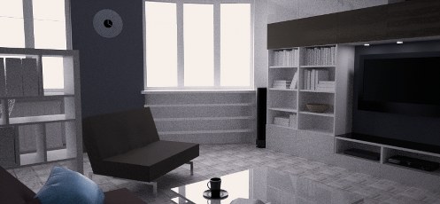 projekt mieszkania 65 m²<br>wizualizacja salonu 