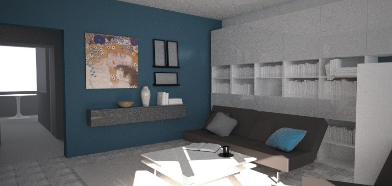 projekt mieszkania 65 m²wizualizacja salonu 